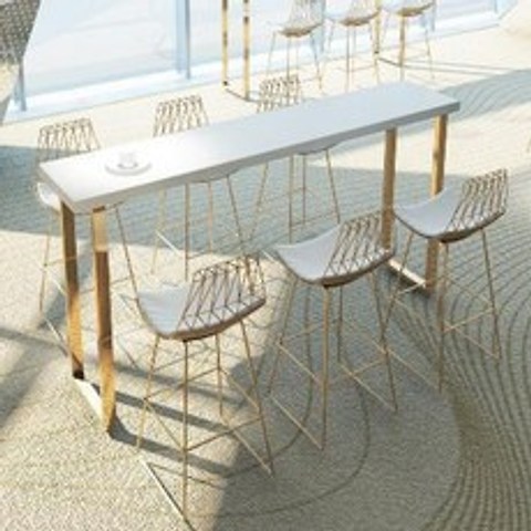 카페 커피숍 술집테이블 바테이블 맞춤 제작하다 북유럽 원목 바 테이블 가정용 밀크 티, 12 대리석면 : 가로 180x40 세로 x