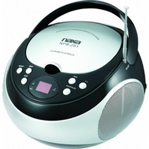 NAXA 전자 제품 NPB-251BK 휴대용 CD 플레이어(AM/FM 스테레오 라디오 Black), 단일옵션