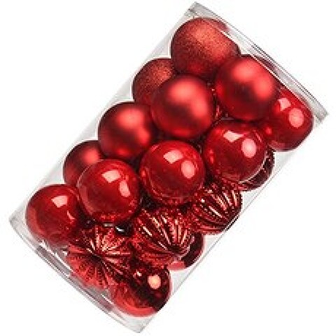 EOM 25pcs Christmas Balls Ornaments Various Sizes Shatterpro [Red- 80mm／3.26