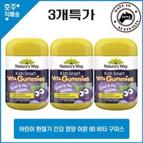 네이쳐스웨이 명품 키즈 스마트 환절기 영양 영양 60 비타 구미스 3개특가, 3병