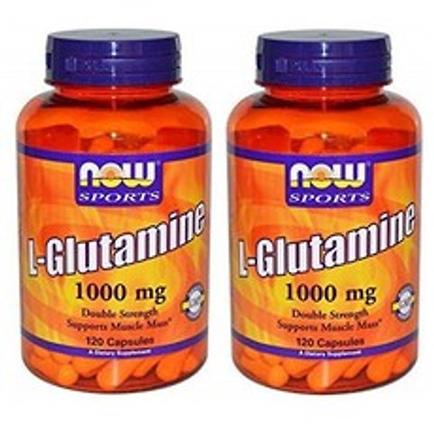 NowFoods 나우푸드 글루타민 1000mg 120캡슐 2팩 L-Glutamine 120Capsules 2Pack, 1개, 1