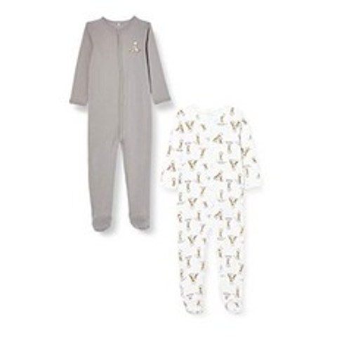 NAME IT Nbnnightsuit 2p W / F Alloy Giraffe Noos Baby & Toddler Rompers 86 (2 팩), 단일옵션