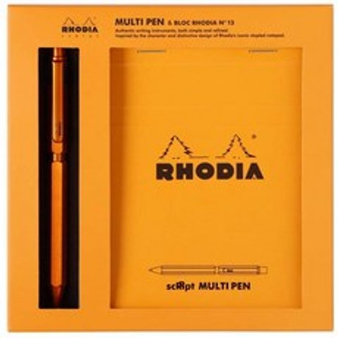 쿠오 바디스 Rhodia SCRIPT Multi-Pen amp; Block Rodia No.13 Set Orange, One Color_One Size, One Color_One Size, 상세 설명 참조0