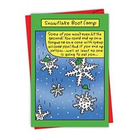 NobleWorks Snowflake Bootcamp-봉투와 함께 재미있는 군사 메리 크리스마스 카드-육군 해군 해병대를, 단일옵션