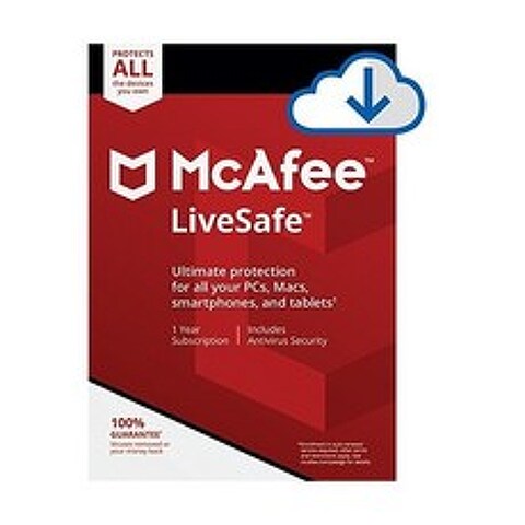 [미국] 564611 McAfee Live Safe 2021 Unlimited Devices Antivirus Internet and Identity Security Softwar, Download Code