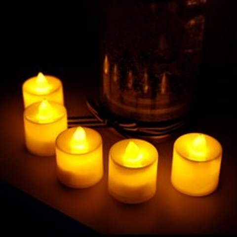 이디오 LED 촛불 이벤트용 티라이트, 1Ea, 크림오렌지