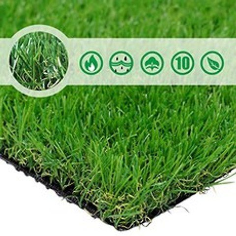 PET GROW 6x8 Pet Pad Artificial Realistic Thick Fake Mat for Outdoor Garden Landscape Dog Synthetic Grass Rug Turf 6 FT x8 FT(48 Square FT) Green
