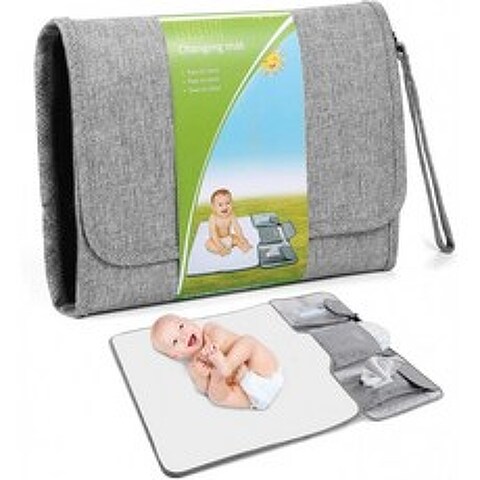 휴대용 기저귀 교환 패드 대용량 분리형 아기 교환 패드 방수 여행 아기 교환 매트를 손목 스트랩으로 걸어 신생아에게 가장, 단일옵션