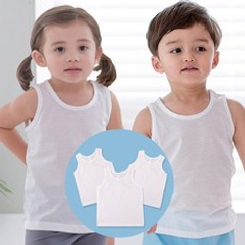 [베이비누리] 오가닉 런닝 3매입 세트 유아동 민소매 속옷