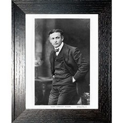 해리 후디니 사진 소박한 오크 프레임 - 1913 년의 역사 삽화 - (11 x 14) - 광택 (11