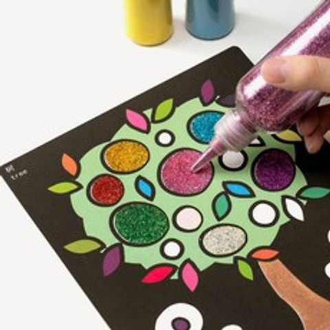 율아트 모래 놀이 도안 패키지 박스 3종 데코 샌드아트 색모래 미술 만들기 재료, 12색 24도안
