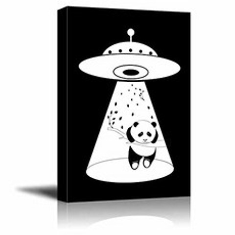 Canvas Wall Art - A Panda Resists UFO Abduction by Holding on to a Tree Bran (32