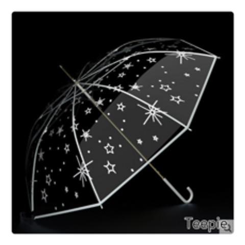 티피 투명 우산 긴 손잡이 투명 우산 여성 그물 빨간색 작은 신선한 접는 우산 큰