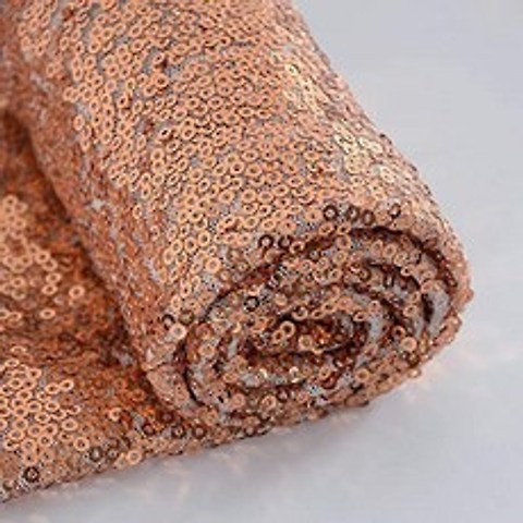 1 Yard Rose Gold Fabric by The Yard Sequin Fabric for Sewing Glitter Fabric (1 Yard Rose Gold), 1 Yard, Rose Gold, 1 Yard, Rose Gold