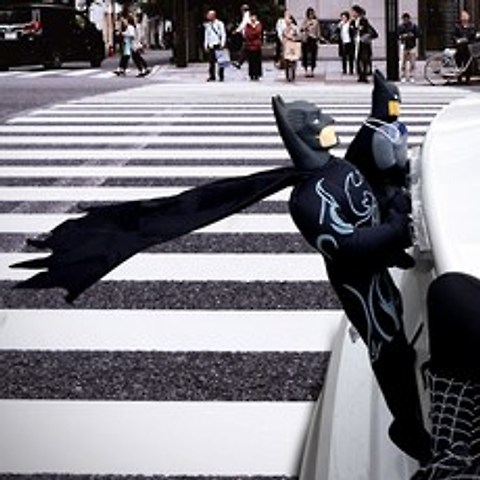 배트맨 슈퍼맨 스파이더맨 히어로 차량용 인형, 배트맨22cm, 1개