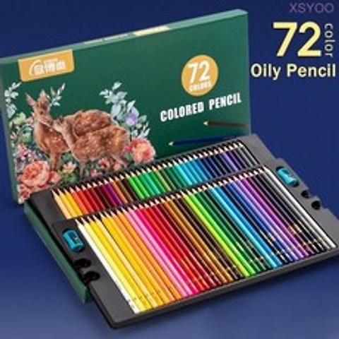 프리즈마색연필 파스텔 패브릭물감 LYOO 4872120150200 색상 오일 컬러 연필 세트 나무, 72color 지성