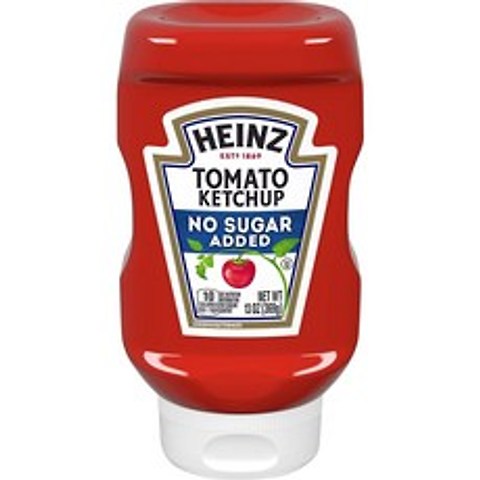 하인즈 헤인즈 노슈가 무설탕 케찹 13oz(369g) 2팩 Heinz Tomato Ketchup No Sugar Added, 1개