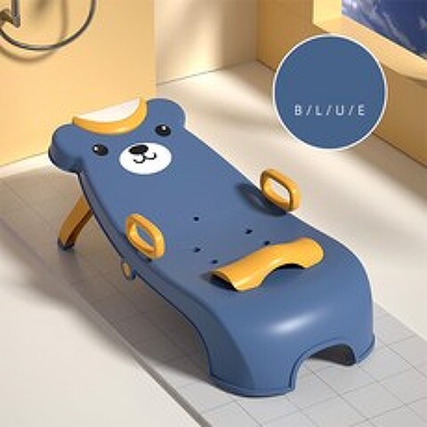 어린이 목욕 샴푸침대 접이형 유아 머리감는 의자 goodday W-26, 블루