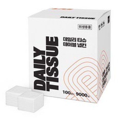 데일리티슈 테이블 냅킨 100밴드, 1박스, 흰색