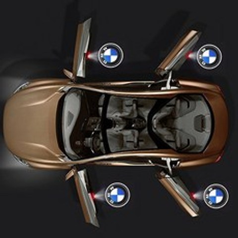 오토데코 BMW 도어라이트 도어등 LED램프 무변색 무변형 강한 내구성, 1set, 유리슬라이드 도어램프:1.BMW 원형