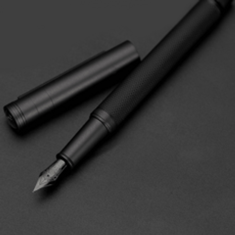 hongdian (잉크 증정) 블랙 포레스트 매트블랙&버치화이트 만년필 세트, EF, 매트블랙