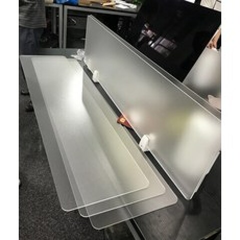 코로나 식당 사무실 투명 아크릴 비말 차단막 칸막이 책상 가림판 가림막, 50x30cm 반투명 클립형
