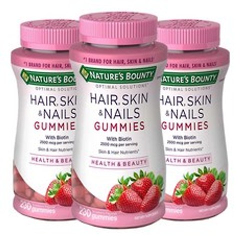 [3개 SET] 네이처스 바운티 헤어 스킨 네일 구미스 230정 (구미) Natures bounty Hair Skin Nails 230 gummies, 1개
