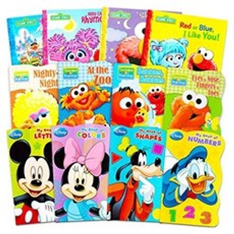 Sesame Street + Mickey Mouse Baby Toddler Beginnings Board Books amp; Story Books (12 Book Set), 상세 설명 참조0
