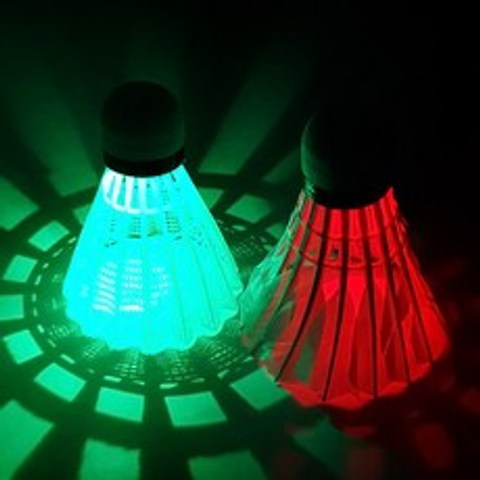 LED셔틀콕 야광 배드민턴공 깃털콕 야간 운동 셔틀콕, 1, LED셔틀콕(나일론)