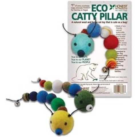 [수입] 내추럴 캣 완구 에코 캣티 필러는 고양이에게 안전하다-고양이 놀이를 몇 시간 동안 할 수 있는 천연 울 고양이 완구-우리의 완구에는 화학 물질이나 독성 물질이 없다-정직한, 상세참조, 상세참조