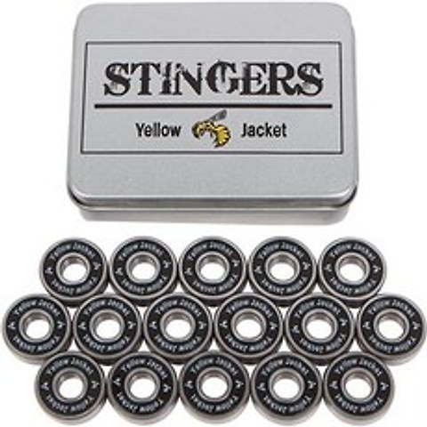 [미국] 1314349 Yellow Jacket Premium Inline Skate Bearings Roller Skate Bearings 608 ABEC (Pack of, Stingers - ABEC 11