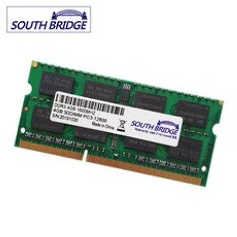 SOUTH BRIDGE 삼성 칩 DDR3 4GB PC3-12800 노트북 램 4기가 새상품 메모리 4G RAM 노트북용, 노트북 4기가램 PC3-12800 새상품
