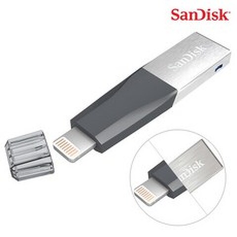 SOI 샌디스크 iXpand MINI 128GB 아이폰/아이패드용 OTG USB 3.0 외장메모리/ SANDISK/ iPHONE, 없음