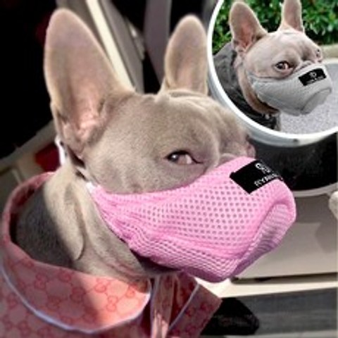 부드러운 통기성 메쉬 애완 동물 강아지 마스크 안티 먼지 강아지 입마개, 분홍색, XS