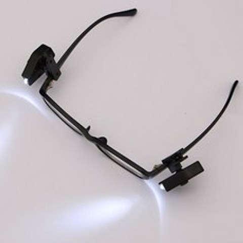 독서등 조명 안경 클립 랜턴 2pcs 미니 손전등 안경 독서 램프 조정 가능한 안경 책