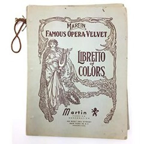 [오페라] : 마틴 유명 오페라 벨벳. 플레 렛토 색상 - 1940 년대의 무역 카탈로그, 본상품, 본상품