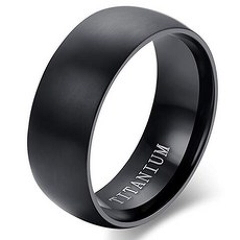 Cupimatch 남성용 티타늄 약혼 반지 블랙 폴리싱 사이즈, 단일옵션