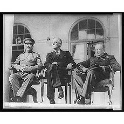 역사적인 영향 사진 : Franklin Roosevelt Joseph Stalin Winston Churchill 1943 년 러시아 대사관 Teheran, 본상품