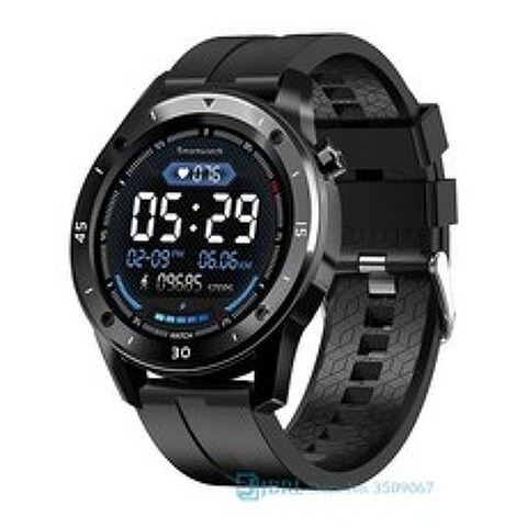 스마트 워치 스테인레스 스틸 시계 남성 전자 시계 안드로이드 ios 피트니스 트래커 스포츠 블루투스, 실리콘 블랙