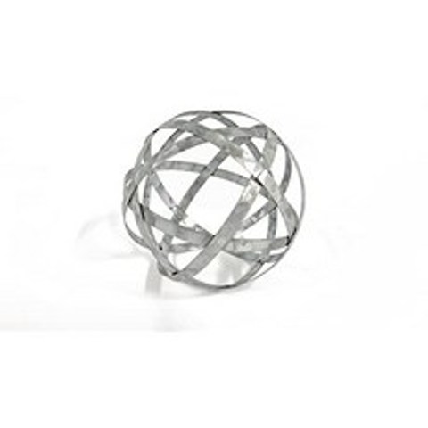 Medium Galvanized Metal Band Decorative Sphere, 본상품