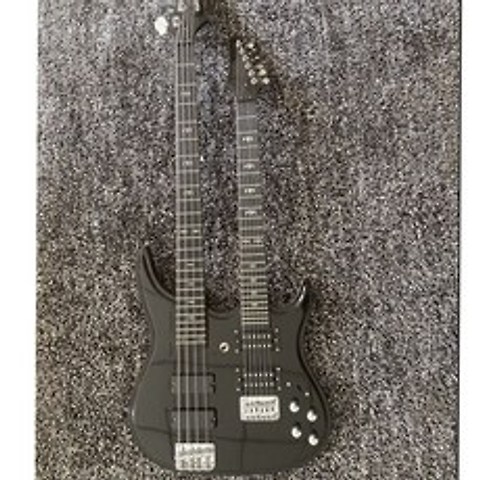 공장 직접 판매 4 현베이스 6 현 기타 더블 넥 기타 블랙 페인트 배송료 포함|기타들|, 1개, 41 인치, Guitar