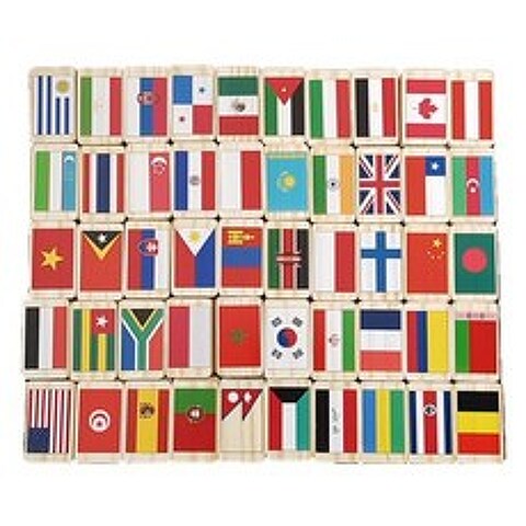 세계 국기 원목 도미노 100pcs