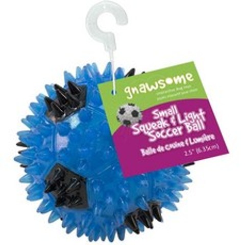 직구 Gnawsome 2.5”Squeak & Light Soccer Ball Dog Toy-Small Promotes Dental and Gum Health for Your Pet, 상세참조, 상세참조