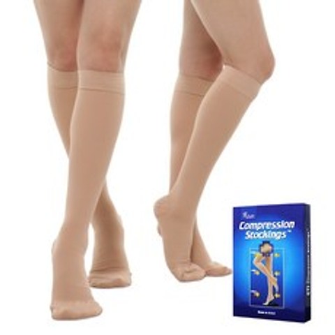 렉스타 300 무릎형 발막힘 살색 의료용 압박스타킹 단단한재질 고정압박우수 고강압 30-40mmHg, 1개