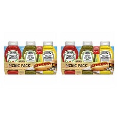 Heinz Ketchup Sweet Relish & Yellow Mustard 하인즈 케첩 스위트 렐리쉬 머스타드 3종 2팩