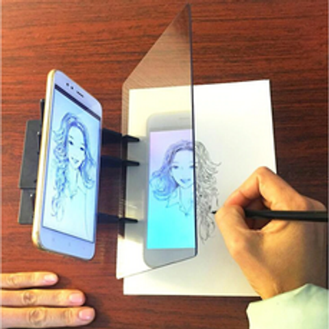 그림 그리기 태블릿 휴대폰 스케치 밑그림 반사 렌즈, 그리기 반사 렌즈