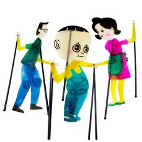 그림자 놀이 수제 DIY 인형 유치원 어린이 집콕 놀이, 세 가족