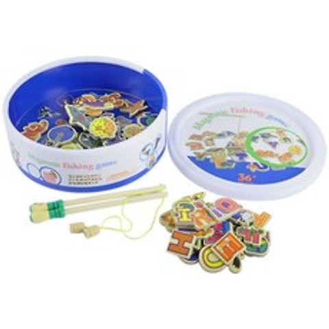몬테소리 교육 소품 2 낚싯대 나무 물고기와 알파벳 어린이 장난감 자기 3D 낚시 게임 아이 교육 장난감, 001