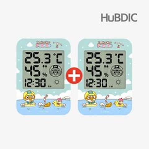 휴비딕 뽀로로 디지털 시계 온습도계1+1, 블루 1+1