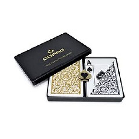 포커 세트 검은 색 및 골드 포커 크기 거대한 색인. 100 % 플라스틱 포커 카드, 본상품